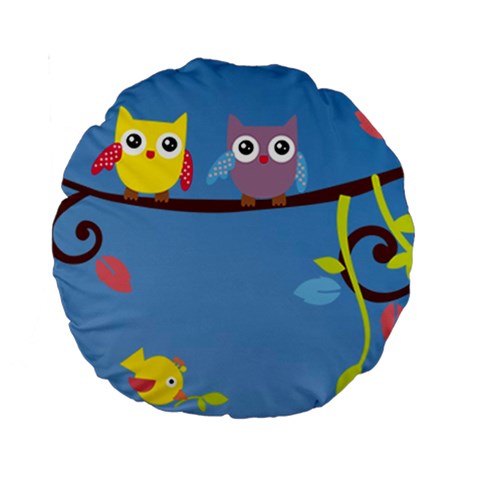 Animal Bird Cartoon Standard 15  Premium Round Cushion  from ArtsNow.com Front