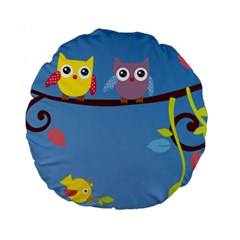Animal Bird Cartoon Standard 15  Premium Round Cushion  from ArtsNow.com Front