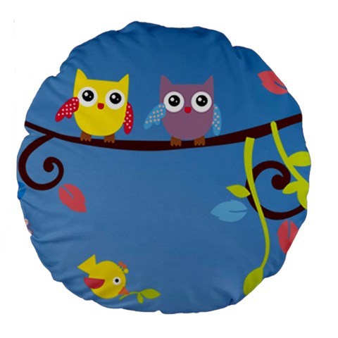 Animal Bird Cartoon Large 18  Premium Round Cushion  from ArtsNow.com Front
