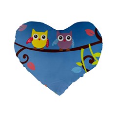 Animal Bird Cartoon Standard 16  Premium Heart Shape Cushion  from ArtsNow.com Front