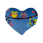 Animal Bird Cartoon Standard 16  Premium Heart Shape Cushion 
