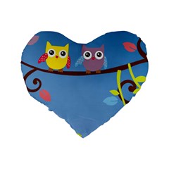 Animal Bird Cartoon Standard 16  Premium Heart Shape Cushion  from ArtsNow.com Back