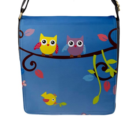 Animal Bird Cartoon Flap Closure Messenger Bag (L) from ArtsNow.com Front