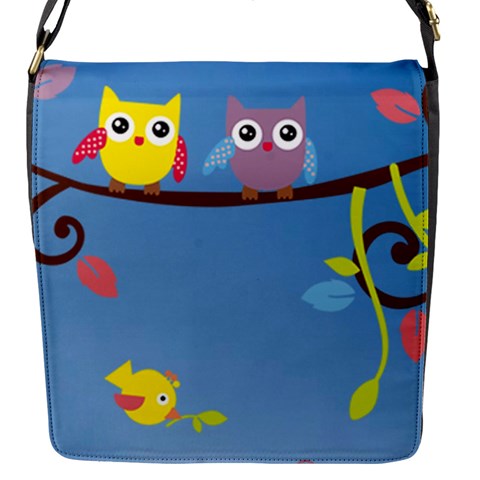Animal Bird Cartoon Flap Closure Messenger Bag (S) from ArtsNow.com Front