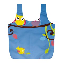 Animal Bird Cartoon Full Print Recycle Bag (L) from ArtsNow.com Front