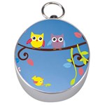 Animal Bird Cartoon Silver Compass