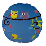 Animal Bird Cartoon Large 18  Premium Flano Round Cushion 