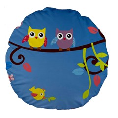 Animal Bird Cartoon Large 18  Premium Flano Round Cushion  from ArtsNow.com Back