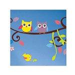 Animal Bird Cartoon Small Satin Scarf (Square)
