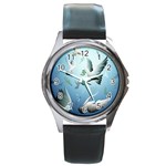 Animated Nature Wallpaper Animated Bird Round Metal Watch