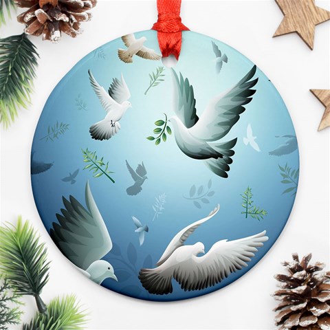 Animated Nature Wallpaper Animated Bird Ornament (Round) from ArtsNow.com Front