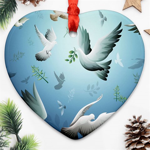 Animated Nature Wallpaper Animated Bird Ornament (Heart) from ArtsNow.com Front