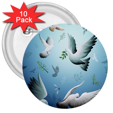 Animated Nature Wallpaper Animated Bird 3  Button (10 pack) from ArtsNow.com Front