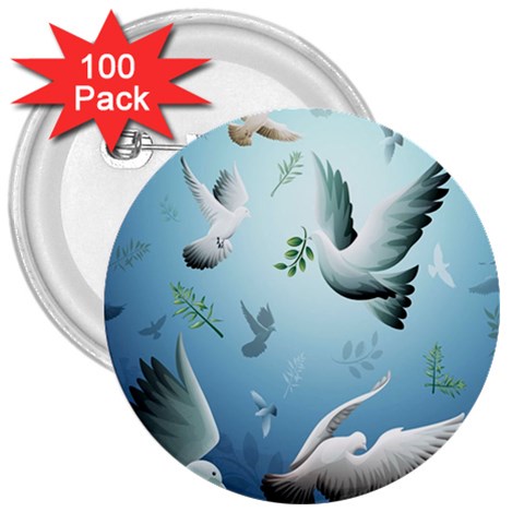 Animated Nature Wallpaper Animated Bird 3  Button (100 pack) from ArtsNow.com Front