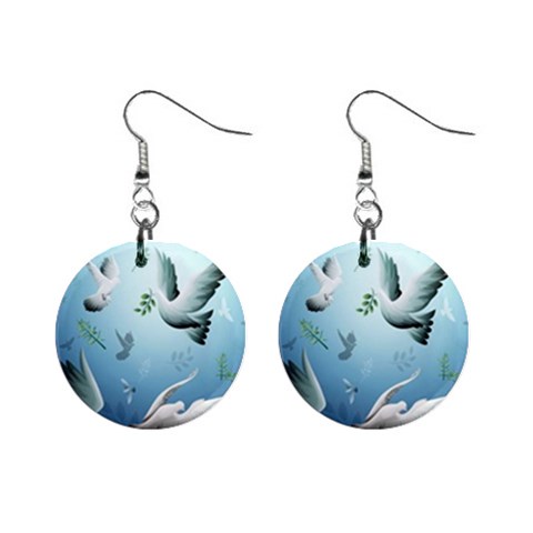Animated Nature Wallpaper Animated Bird 1  Button Earrings from ArtsNow.com Front