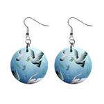 Animated Nature Wallpaper Animated Bird 1  Button Earrings