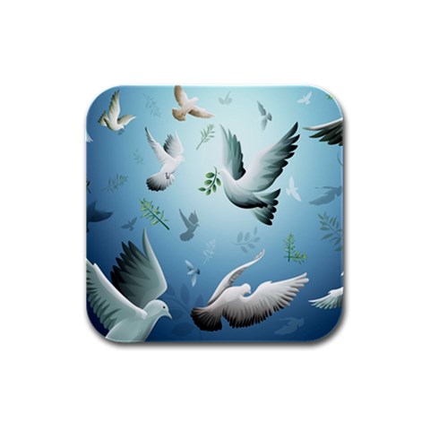 Animated Nature Wallpaper Animated Bird Rubber Square Coaster (4 pack) from ArtsNow.com Front