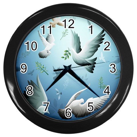 Animated Nature Wallpaper Animated Bird Wall Clock (Black) from ArtsNow.com Front