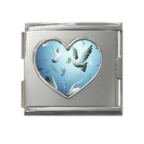 Animated Nature Wallpaper Animated Bird Mega Link Heart Italian Charm (18mm) from ArtsNow.com Front