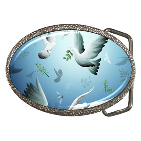 Animated Nature Wallpaper Animated Bird Belt Buckle from ArtsNow.com Front