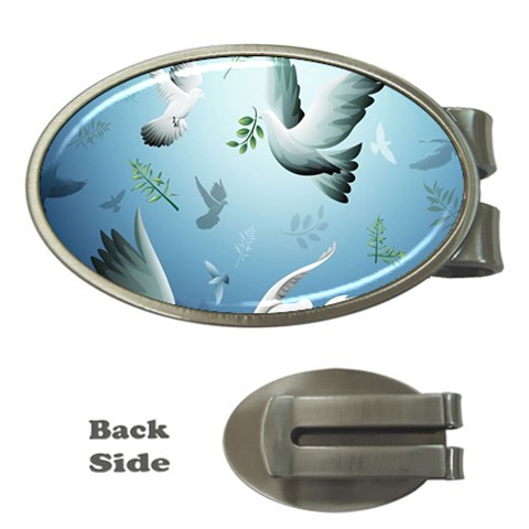 Animated Nature Wallpaper Animated Bird Money Clip (Oval) from ArtsNow.com Front