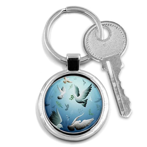 Animated Nature Wallpaper Animated Bird Key Chain (Round) from ArtsNow.com Front