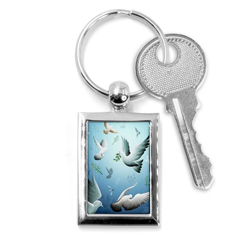 Animated Nature Wallpaper Animated Bird Key Chain (Rectangle) from ArtsNow.com Front