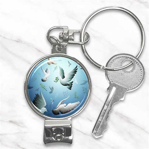 Animated Nature Wallpaper Animated Bird Nail Clippers Key Chain from ArtsNow.com Front