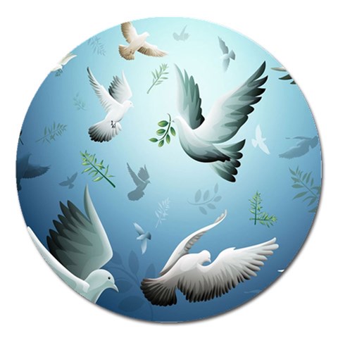 Animated Nature Wallpaper Animated Bird Magnet 5  (Round) from ArtsNow.com Front