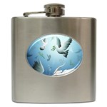 Animated Nature Wallpaper Animated Bird Hip Flask (6 oz)