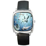 Animated Nature Wallpaper Animated Bird Square Metal Watch