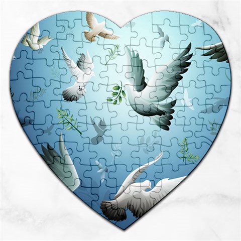 Animated Nature Wallpaper Animated Bird Jigsaw Puzzle (Heart) from ArtsNow.com Front
