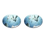 Animated Nature Wallpaper Animated Bird Cufflinks (Oval)