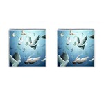 Animated Nature Wallpaper Animated Bird Cufflinks (Square)