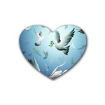 Animated Nature Wallpaper Animated Bird Rubber Coaster (Heart)