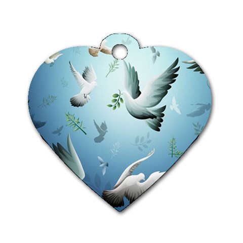Animated Nature Wallpaper Animated Bird Dog Tag Heart (One Side) from ArtsNow.com Front