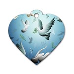 Animated Nature Wallpaper Animated Bird Dog Tag Heart (One Side)