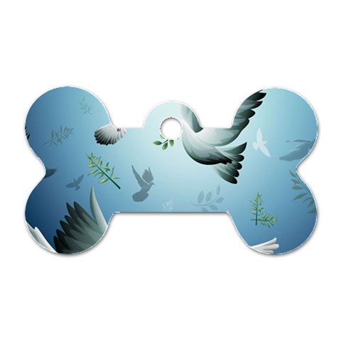 Animated Nature Wallpaper Animated Bird Dog Tag Bone (One Side) from ArtsNow.com Front