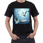Animated Nature Wallpaper Animated Bird Men s T-Shirt (Black)