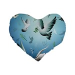 Animated Nature Wallpaper Animated Bird Standard 16  Premium Heart Shape Cushion 