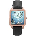 Animated Nature Wallpaper Animated Bird Rose Gold Leather Watch 