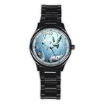 Animated Nature Wallpaper Animated Bird Stainless Steel Round Watch