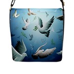 Animated Nature Wallpaper Animated Bird Flap Closure Messenger Bag (L)