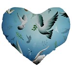 Animated Nature Wallpaper Animated Bird Large 19  Premium Flano Heart Shape Cushion