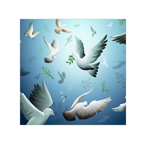 Animated Nature Wallpaper Animated Bird Small Satin Scarf (Square) from ArtsNow.com Front