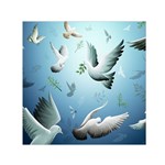 Animated Nature Wallpaper Animated Bird Small Satin Scarf (Square)