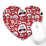 Another Monster Pattern Heart Mousepad