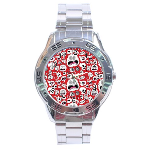 Another Monster Pattern Stainless Steel Analogue Watch from ArtsNow.com Front