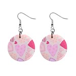 Pink Hearts Mini Button Earrings