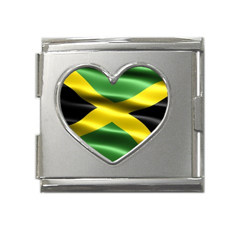 Jamaica Mega Link Heart Italian Charm (18mm) from ArtsNow.com Front